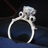 Gorgeous Forever One D-E-F VS Lab Grown Moissanite Diamond Engagement 1 Carat Women Wedding Ring Real 18K 750 White Gold