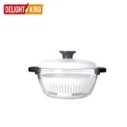 High borosilicate glass steam casserole with cover