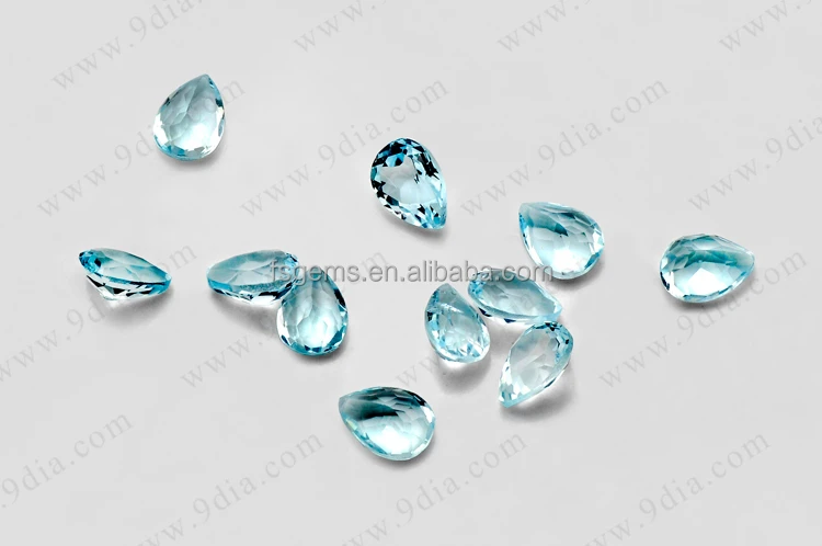 Sky Blue Topaz Pear Shape Natural Gemstone for Silver Jewelry