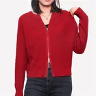 Women Fashion Stylish simple cardigan fancy sweater wholesale designer clothing with two-way separating zip