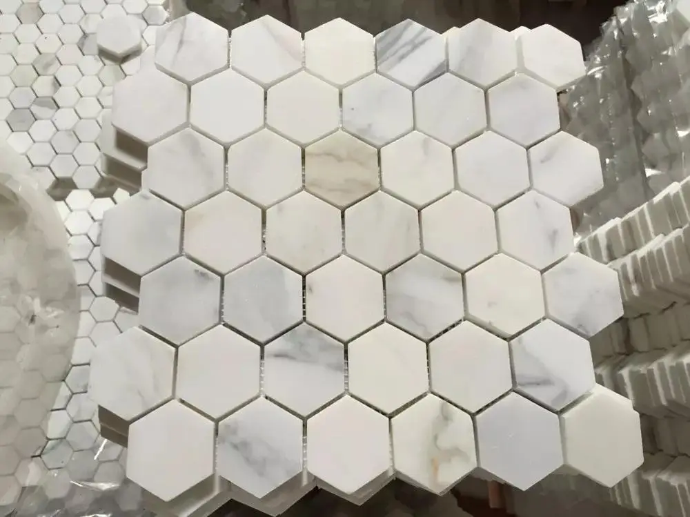 Farbige Sechseck Mosaik Marmor Badezimmer Bodenfliese - Buy Farbige