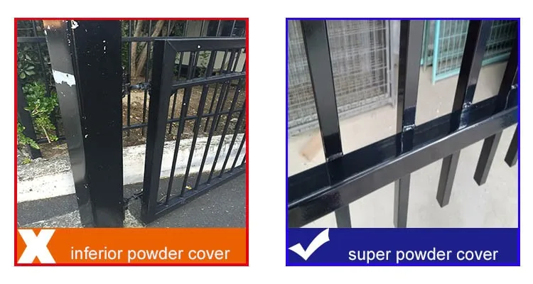 ISO 9001 Aluminum Fence, Black Steel Privacy Tubular panels and gates, Steel Wrought Iron Fence