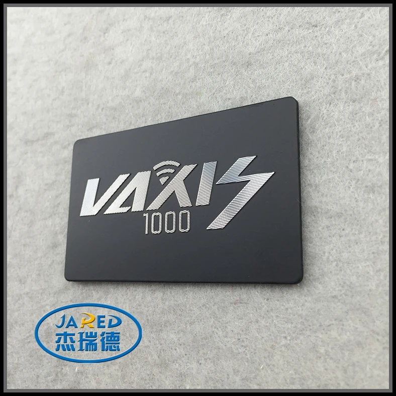 2015 Black Color Popular Handmade 3M Adhesive Customized Logo Metal Printing Aluminum Label