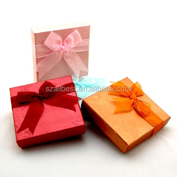 pre-tied satin ribbon bow with elastic loop for gift box packing