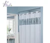 wholesale hookless bath curtains with windows for hotels -water proof fabric (180*200cm),