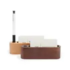 Wood Business Card Holders Name Card Cases with One Pen Slot for Desk Desktop