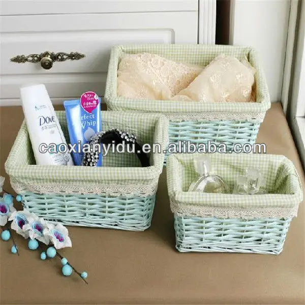baskets small wicker box cosmetic boxes wit fabric lining