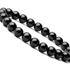 Natural 8mm Gorgeous Black Onyx Semi-Precious Gemstones Healing Crystal Stretch Beaded Bracelet Unisex
