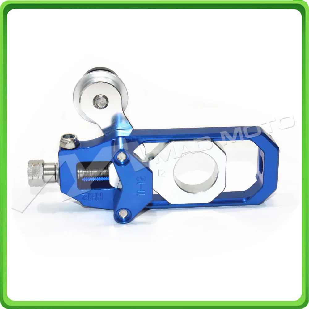 Motorcycle Chain Tensioner Adjuster with bobbins kit for Kawasaki Ninja ZX6R ZX-6R 2005 2006 2007 2008 2009 2010 2011 2012 Blue&Silver (11)