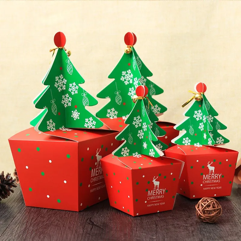 christmas tree shaped paper candy box gift boxes