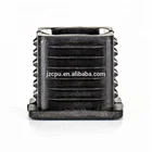 Square pipe rubber ribbed tube plugs and inserts