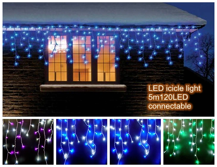 Customized Outdoor LED Icicle String Lights Garden Bar Decorative Lights