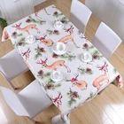 Christmas Holiday Digital Print Abstract Pines Kitchen Rectangular waterproof Tablecloth for Dining Room