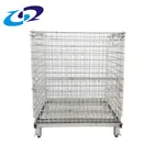 Wire mesh storage secure cage pallet container for warehouse