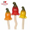 New Set of 3 Ceramic flower bell chime stake for Lawn Ornament Decoration