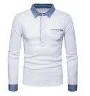 autumn and winter's new fashion casual simple lapel collar long sleeve POLO shirt for men