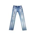 Popular custom logo women jeans pants ripped