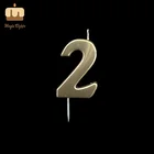 Gold Birthday New Number 2 Candle For Party