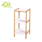 Bamboo storage rack floor standing storage organizer rack with MDF board shelves