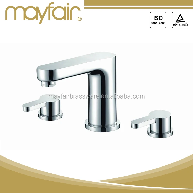 Modern three holes chrome basin mixer