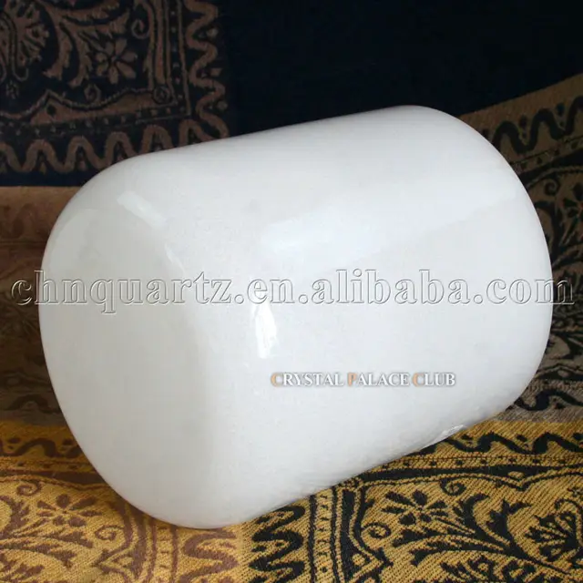 new white color quartz crystal singing bowl with flat bottom