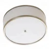 Modern Hotel Ceiling Lamp - 2 Light Fixture Brushed Nickel with White Acrylic Shade