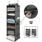 DETACHABLE 6 SHELF HANGING CLOSET ORGANIZER WITH UNDERWEAR DRAWER