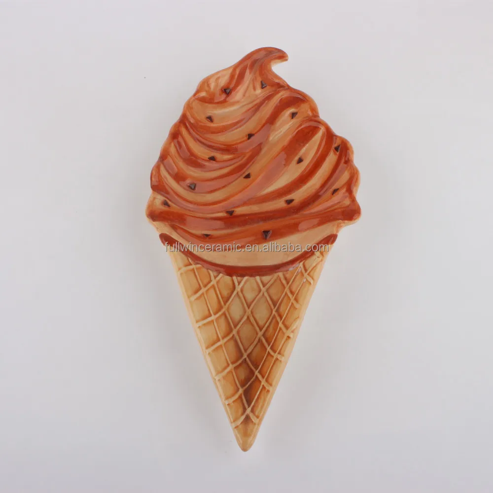 customize promotional ice cream cone ceramic dish ceramic ice