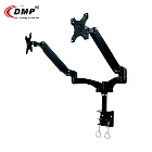 GS352-D Gas Spring Swivel Dual 360 Degree Monitor Arm C Clamp Desk Mount