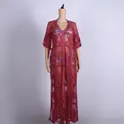 Red womens beachwear dresses summer ladys beach cover up long dress