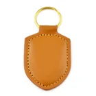 Cheap Custom Brown Pu Genuine Leather Keychain Blank Leather Key Chain