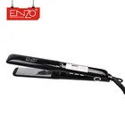 ENZO Wholesale fashion black portable mini travel electric heat flat iron hair straightener with LED indicator