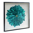 High Quality Modern Feather Wall Art with Shadow Box Frame Front Glass for Living Room Hallway Decoration