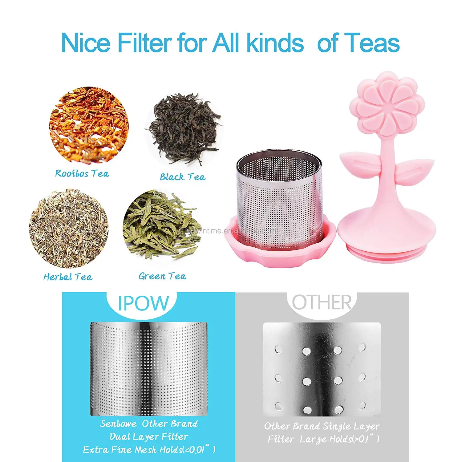 extra fine mesh food grade tea infuser/tea strainer steeper with