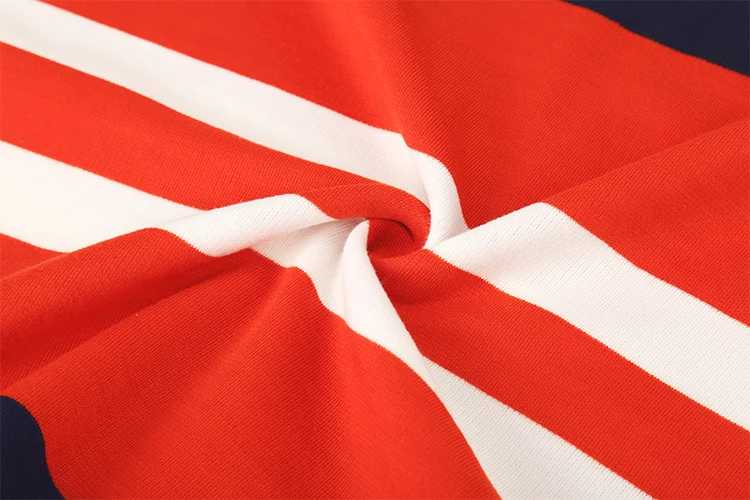 Wholesale Men's Black White Red Striped 100% cotton t shirt For Men