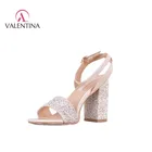 SHAWEINA Summer Sandals 2018 Beige Sequin Girls High Heel Sandals