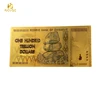 Collects Gift Colorful100 Trillion dollar Zimbabwe 24k gold plated banknote with sleeve