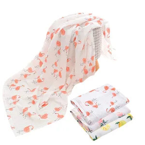 zogift 2018 cotton baby blanket flamingo soft multi-functional