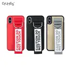 Fashion Durable Flexible TPU Protective Back Cover Phone Case with Hand Strap for iPhone X Xs