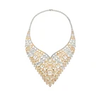 201801 Xuping luxury designs zircon gold plated bridal wedding jewelry set