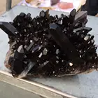 Natural black smoky quartz crystal point healing cluster for decoration