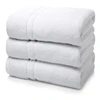 Hotel 100% cotton terry White and navy stripe dobby bath towel