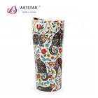 Fancy coffee cups and mugs , matt color glazed decal painting ceramic mug cup