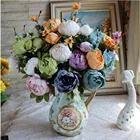 Vintage Artificial Peony Silk Flowers Bouquet Home Wedding Decoration