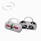 custom made high quality cute panda embroidery logo eye glasses packaging boxes for spectacle cases