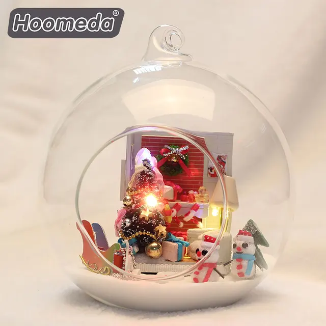 handmade diy wooden gift with glass ball diy wooden doll house