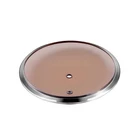 C Pot Cooking Pot Lid C Type Kitchen Ware Brown Stainless Steel Tempered Cookware Glass Cooking Pot Lid