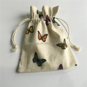factory cheap price gift packing drawstring linen bag