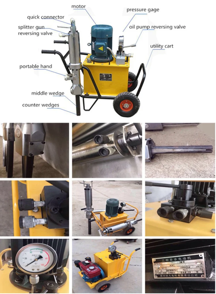 drill portable hydraulic rock splitter