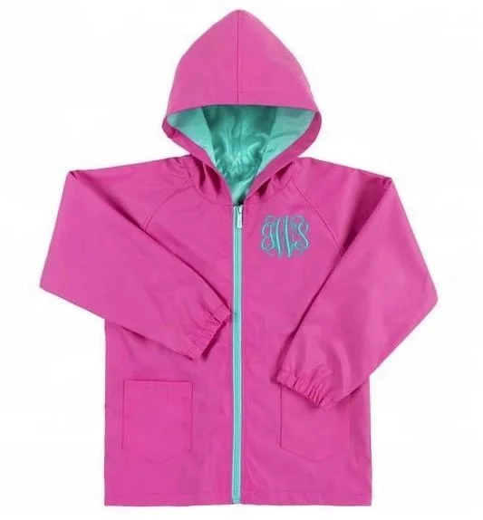 ขายส่งหญิง Englander เสื้อกันฝนเด็ก Monogrammed Rain Jacket